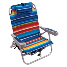 4-Position Folding Backpack Beach Chair with Cooler Multi