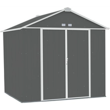 EZEE Shed&reg; Steel Storage Shed, 8 ft. x 7 ft. Charcoal with Cream Trim