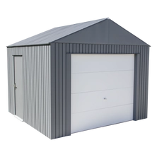 Everest Steel Garage, Wind and Snow Rated Storage Building Kit, 12 ft. x 10 ft. Charcoal