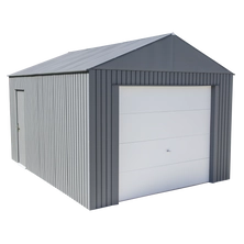 Everest Steel Garage, Wind and Snow Rated Storage Building Kit, 12 ft. x 15 ft. Charcoal