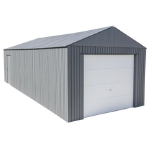 Everest Steel Garage, Wind and Snow Rated Storage Building Kit,, 12 ft. x 30 ft. Charcoal