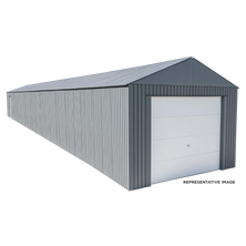 Everest Steel Garage, Wind and Snow Rated Storage Building Kit, 12 ft. x 55 ft. Charcoal
