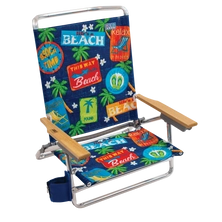 Classic 5-Position Aluminum Beach Chair w/ cup holder