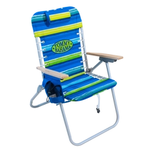 Tommy Bahama Blue-Green Striped 4 Position Backpack Chair - Pack of 4