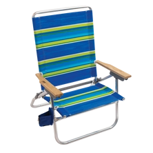 RIO Beach Blue-Green Striped Easy In-Easy Out Beach Chair - Pack of 4