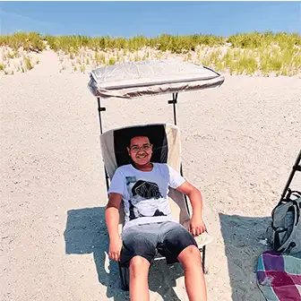 Quik Shade canopy chair at the beach