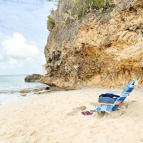 beach chair on an otherwise empty beach