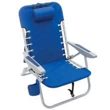 RIO Gear Lace-Up Aluminum Beach Backpack Chair, Cross Hatch Blue