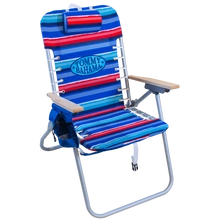 Tommy Bahama Red-Blue Striped 4 Position Backpack Chair - Pack of 4