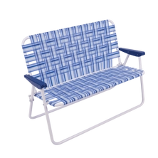 CAMP&GO Blue and White Web Love Seat
